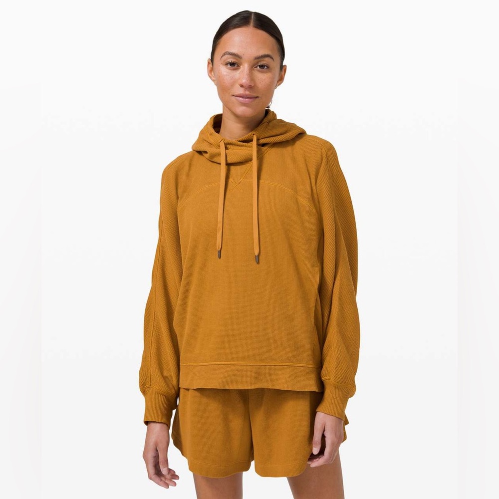 Lululemon Mellow In Hoodie *Waffle Spiced Bronze L/XL Athleisure Yoga Active